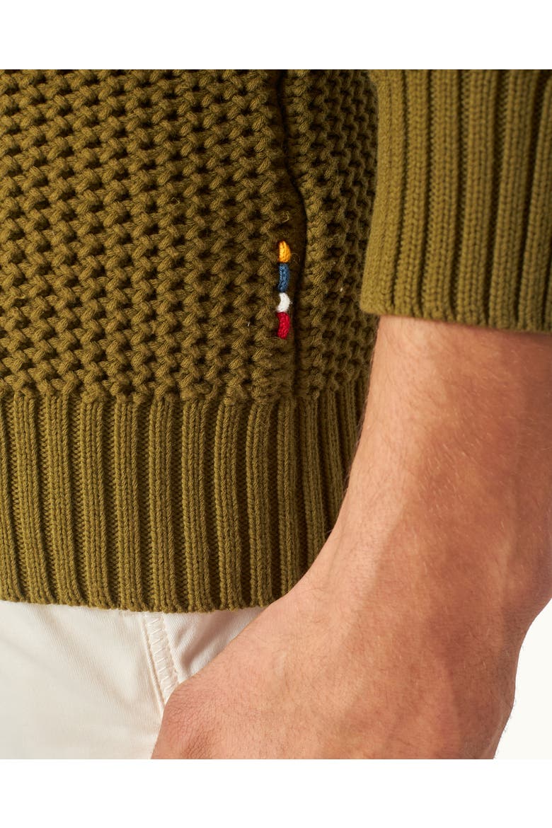 Bowmont Classic Fit Chunky Ribbed Collar Jumper, Alternate, color, KHAKI