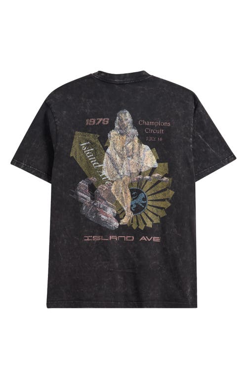 Island Avenue Champions Circuit Cotton Graphic T-shirt In Black