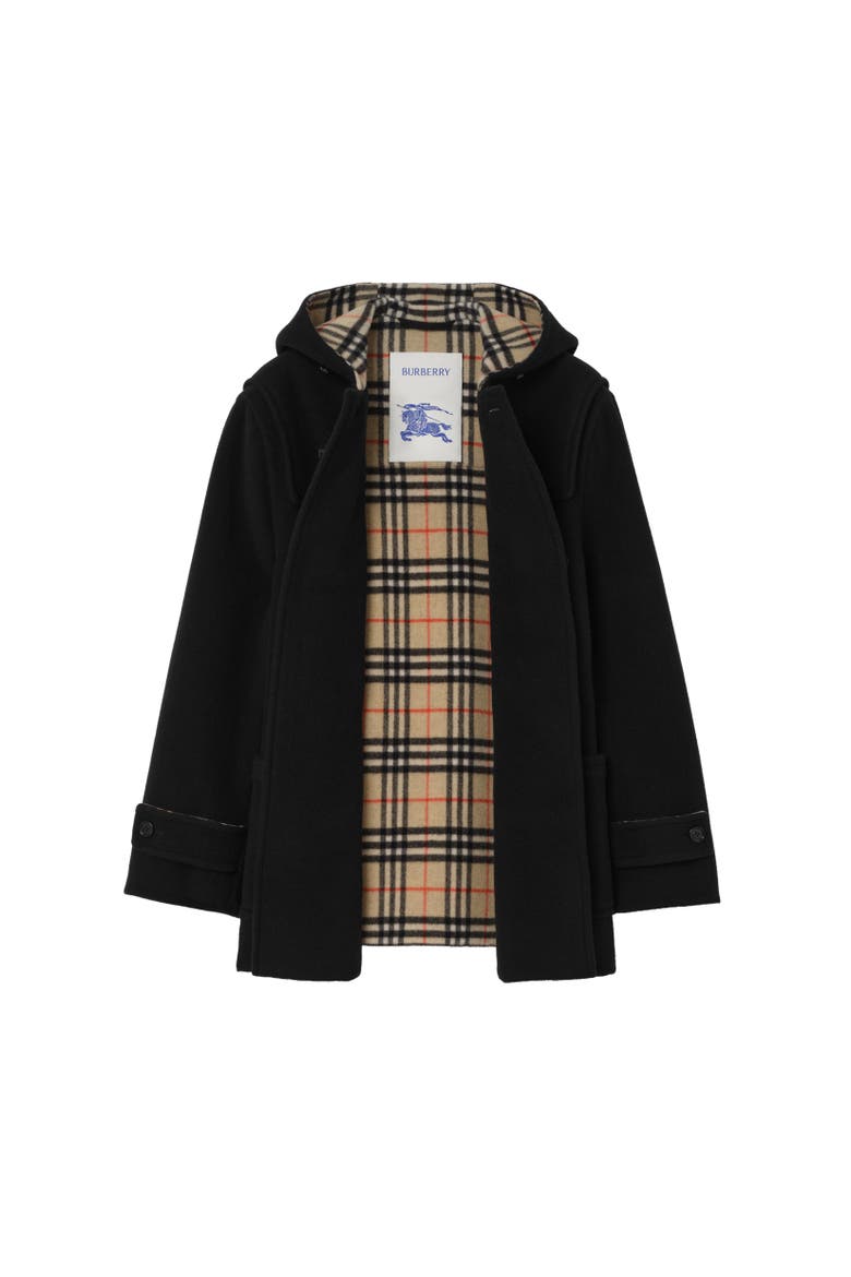 Short Wool Harrogate Duffle Coat, Alternate, color, Black