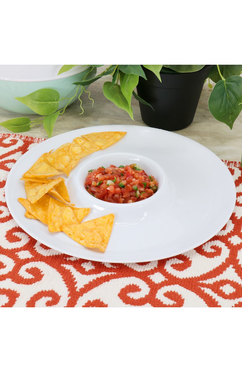 Gibson Grayson 12 Piece 12 Inch Round Melamine Chip and Dip Platter Set, Alternate, color, White