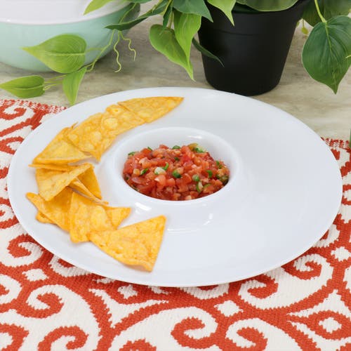 Gibson Grayson 12 Piece 12 Inch Round Melamine Chip And Dip Platter Set In White