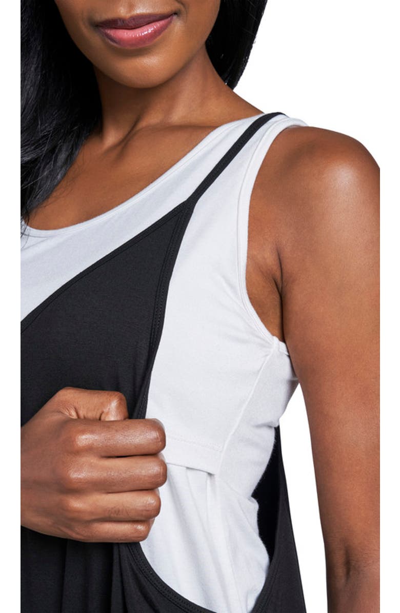 Everly Grey Brandi During & After Maternity/Nursing Romper, Alternate, color, Black