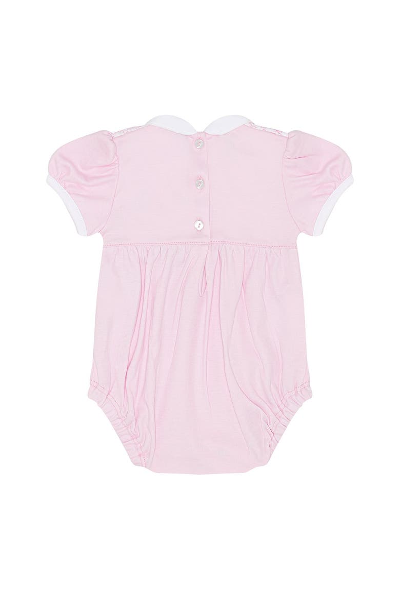 Nellapima Signature Smocked Girls Bubble - Baby, Alternate, color, White With Pink Smocking