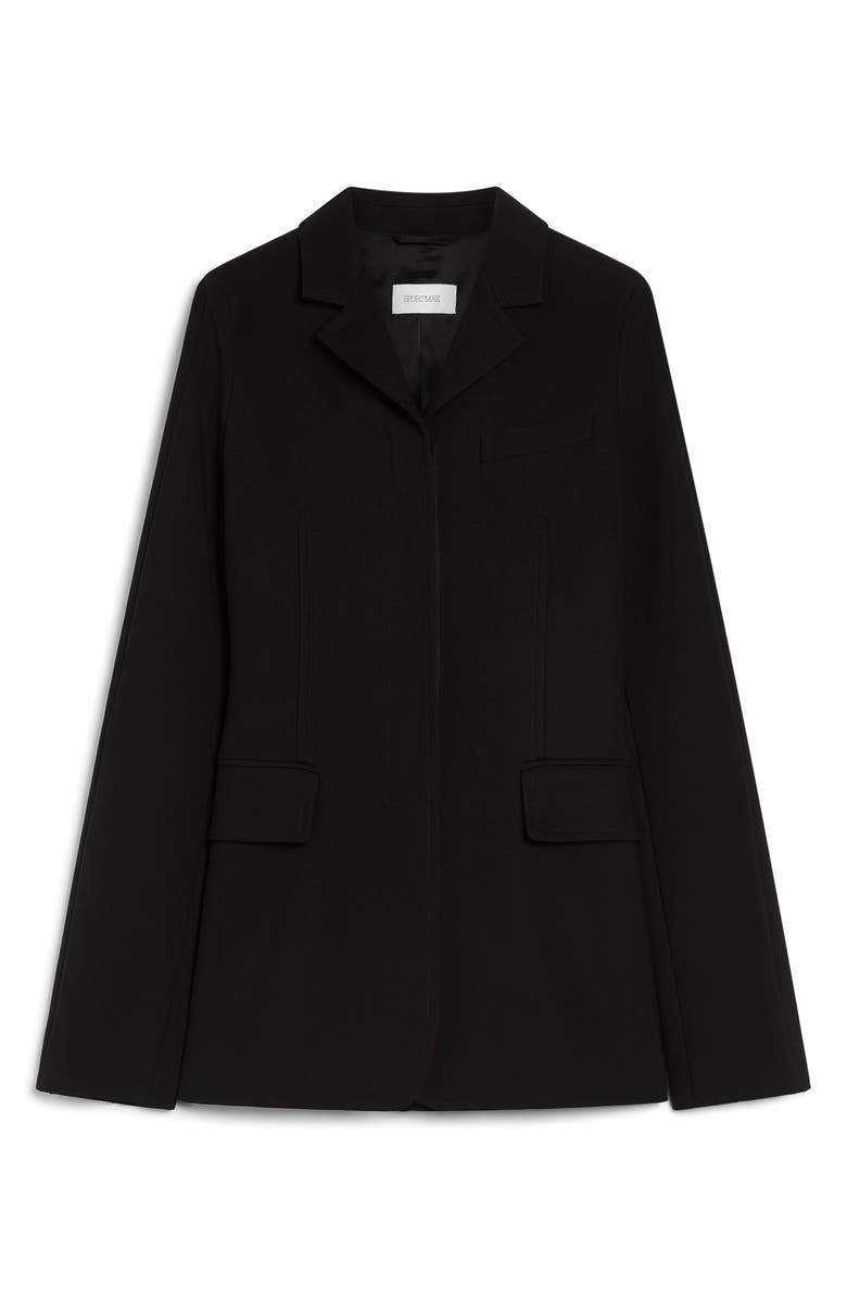 SPORTMAX Cabreo Crepe Jersey Blazer, Alternate, color, Black