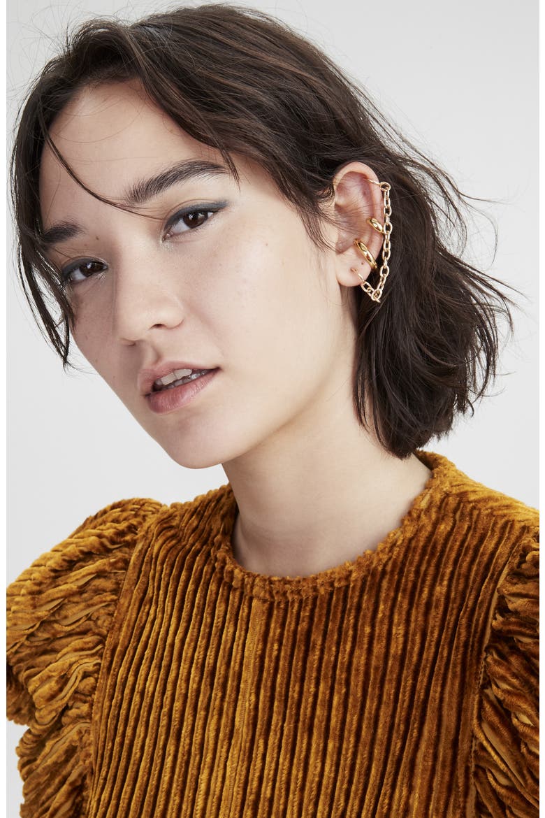 Earring Chain, Alternate, color, YELLOW GOLD