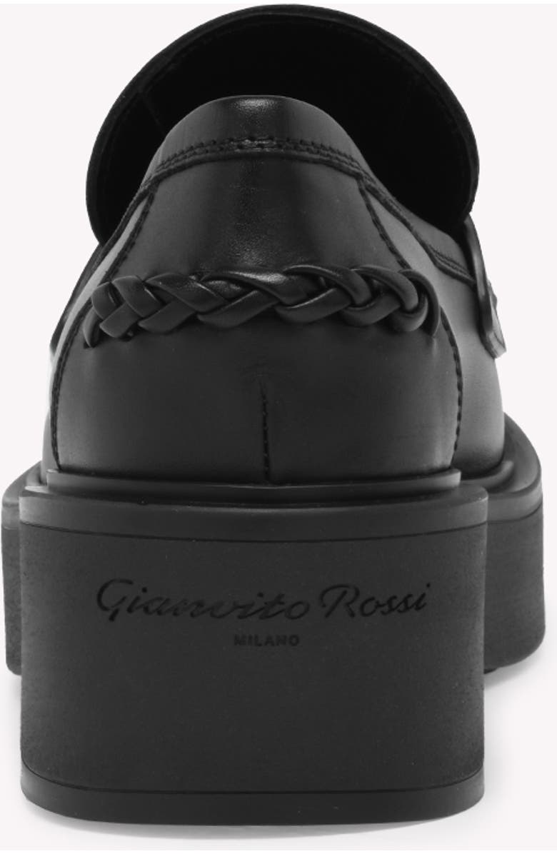 Gianvito Rossi Yuna Loafer Mocassin, Alternate, color, Black Calf Leather