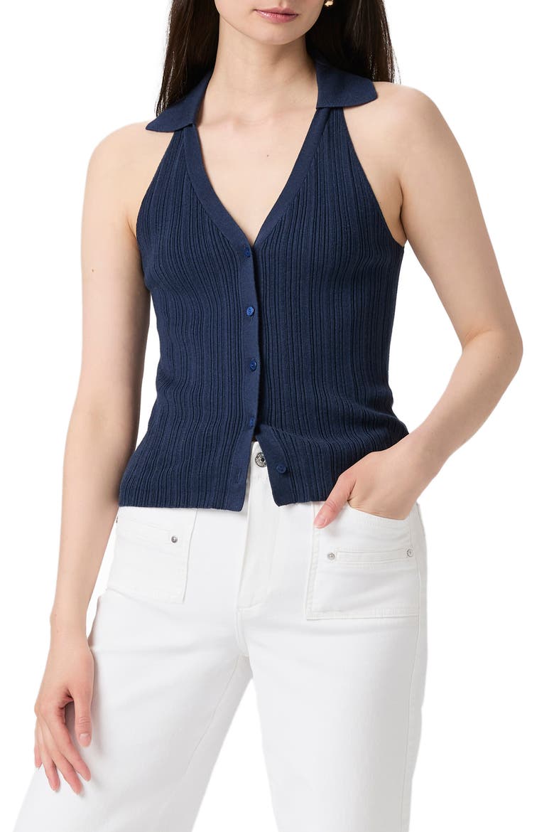 Noella Organic Cotton Blend Rib Sweater Tank, Main, color, NAVY