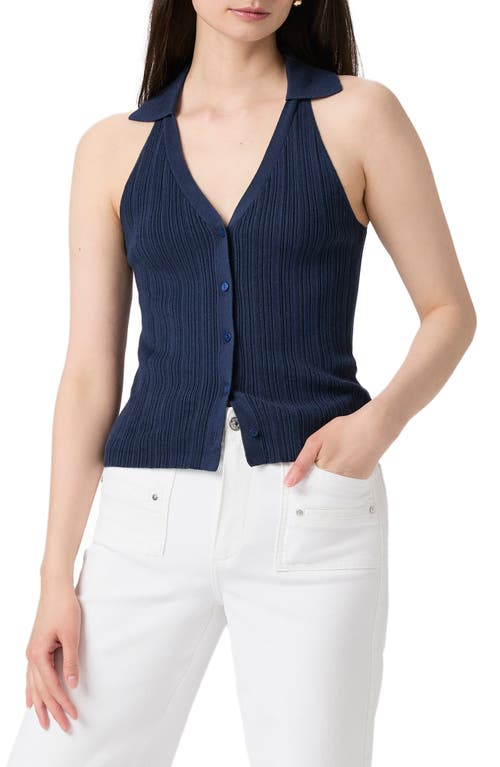 Paige Womens Noellia Ribbed Cotton-blend Knitted Tank Top Navy Xs In Blue