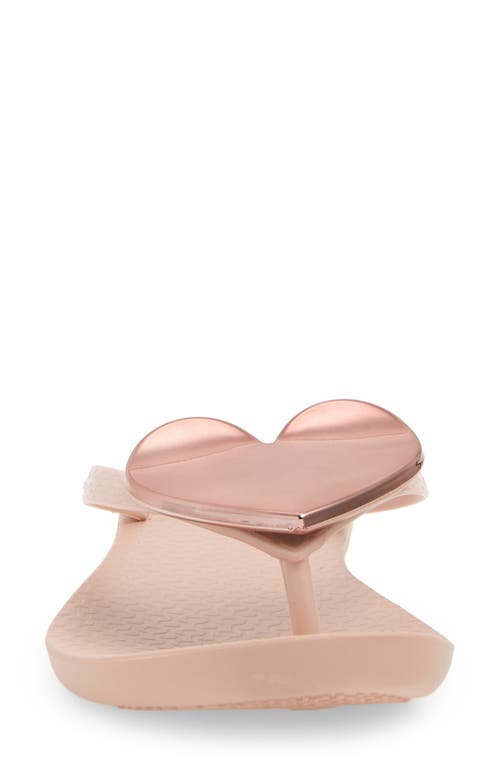 Ipanema Wave Heart Flip Flop In Pink/rose