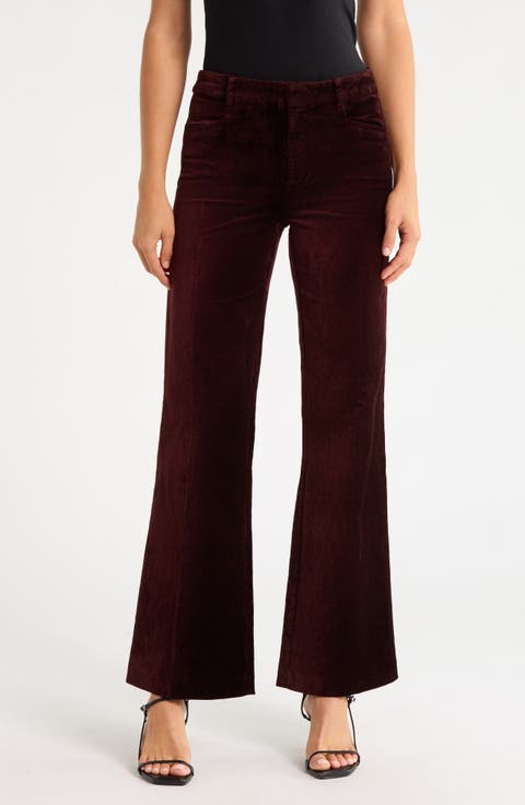 Leenah High Waist Wide Leg Velvet Trouser Jeans