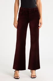 PAIGE Leenah High Waist Wide Leg Velvet Trouser Jeans