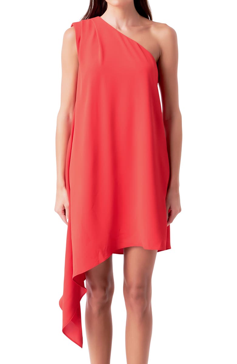 Endless Rose One-Shoulder Asymmetric Dress, Alternate, color, Red
