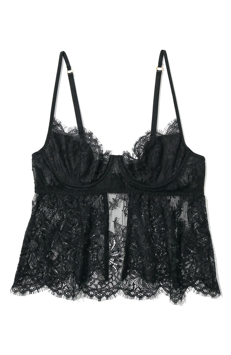 Hanky Panky x Lexi Wood Shannon Underwire Lace Camisole, Alternate, color, Black