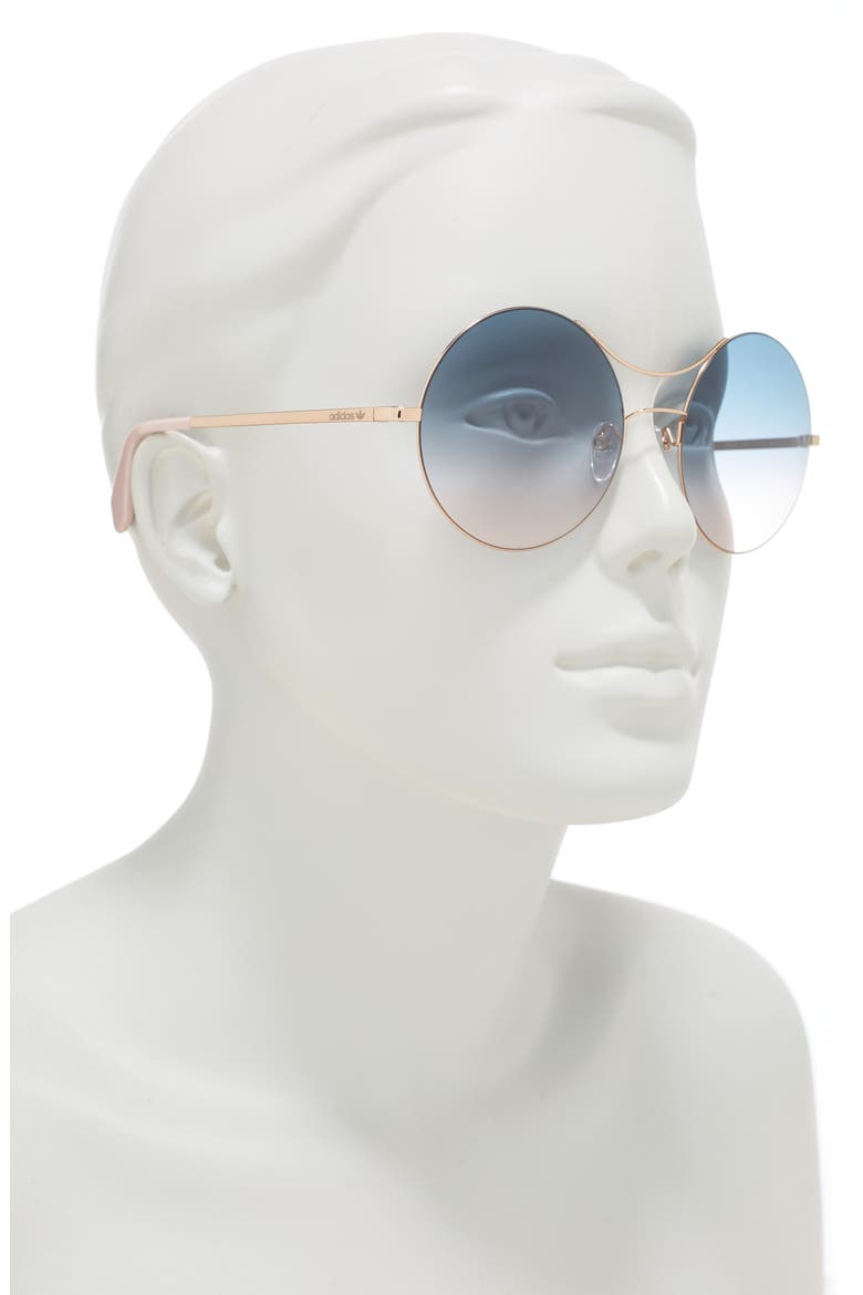 57mm Round Sunglasses, Alternate, color, GOLD/ OTHER / GRADIENT BLUE