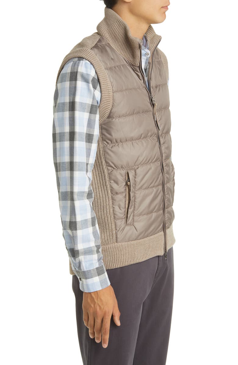 Brax Wyatt Hybrid Quilted Wool Blend Zip-Up Vest, Alternate, color, 
