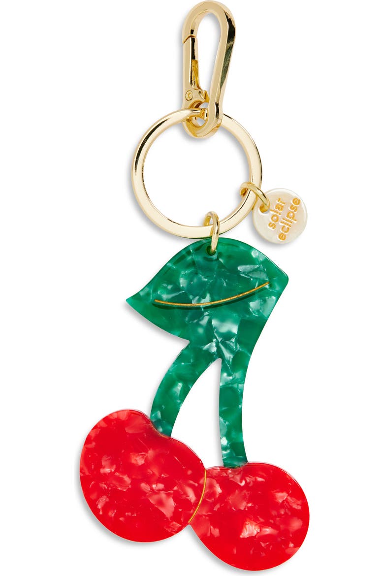 Solar Eclipse Hand Painted Cherry Key Chain Bag Charm (Women Solar Eclipse Hand Painted Cherry Key Chain Bag Charm (Women