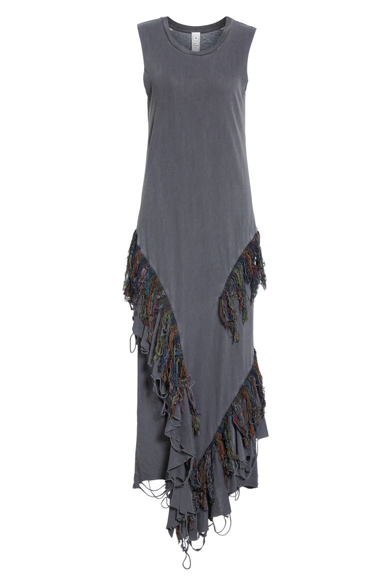 Adriana Ikat Fringe Dress, Alternate, color, FADED BLACK