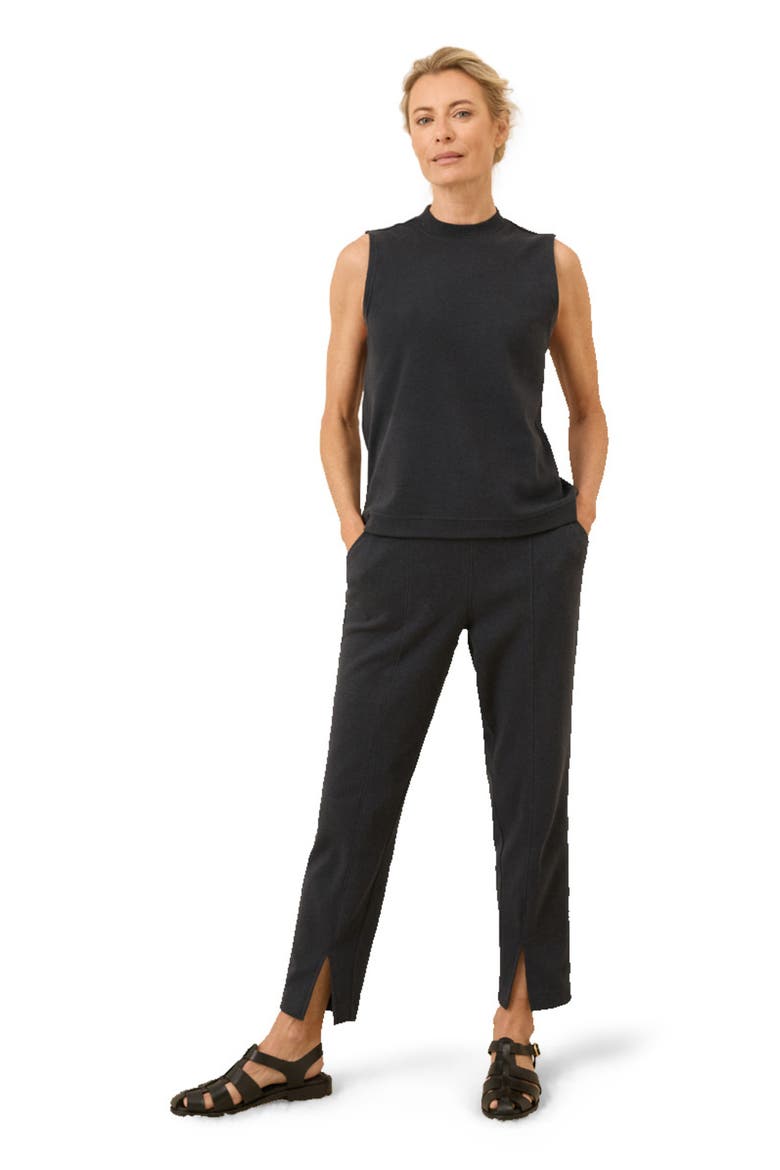 Organic Cotton Airplane Mock Neck Shell, Main, color, Charcoal Heather