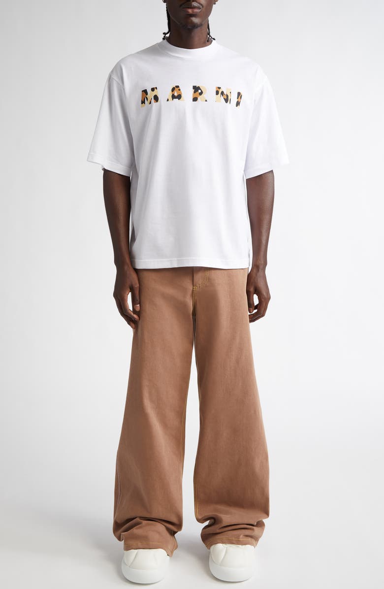 Marni Relaxed Fit Leopard Spot Logo Graphic T-Shirt, Alternate, color,