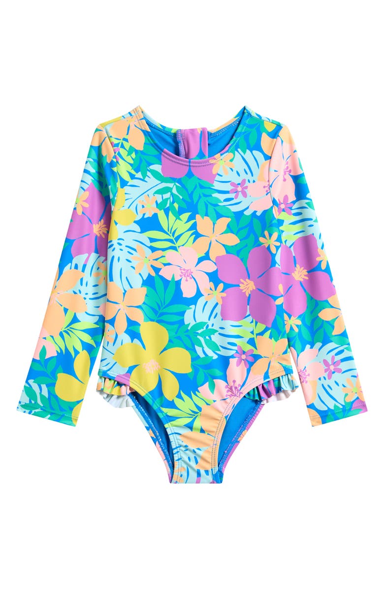 Breaking Waves Kids' Rashguard Swimsuit, Main, color, 