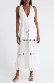 Elan Cutout Trim Sleeveless Cover-Up Maxi Dress