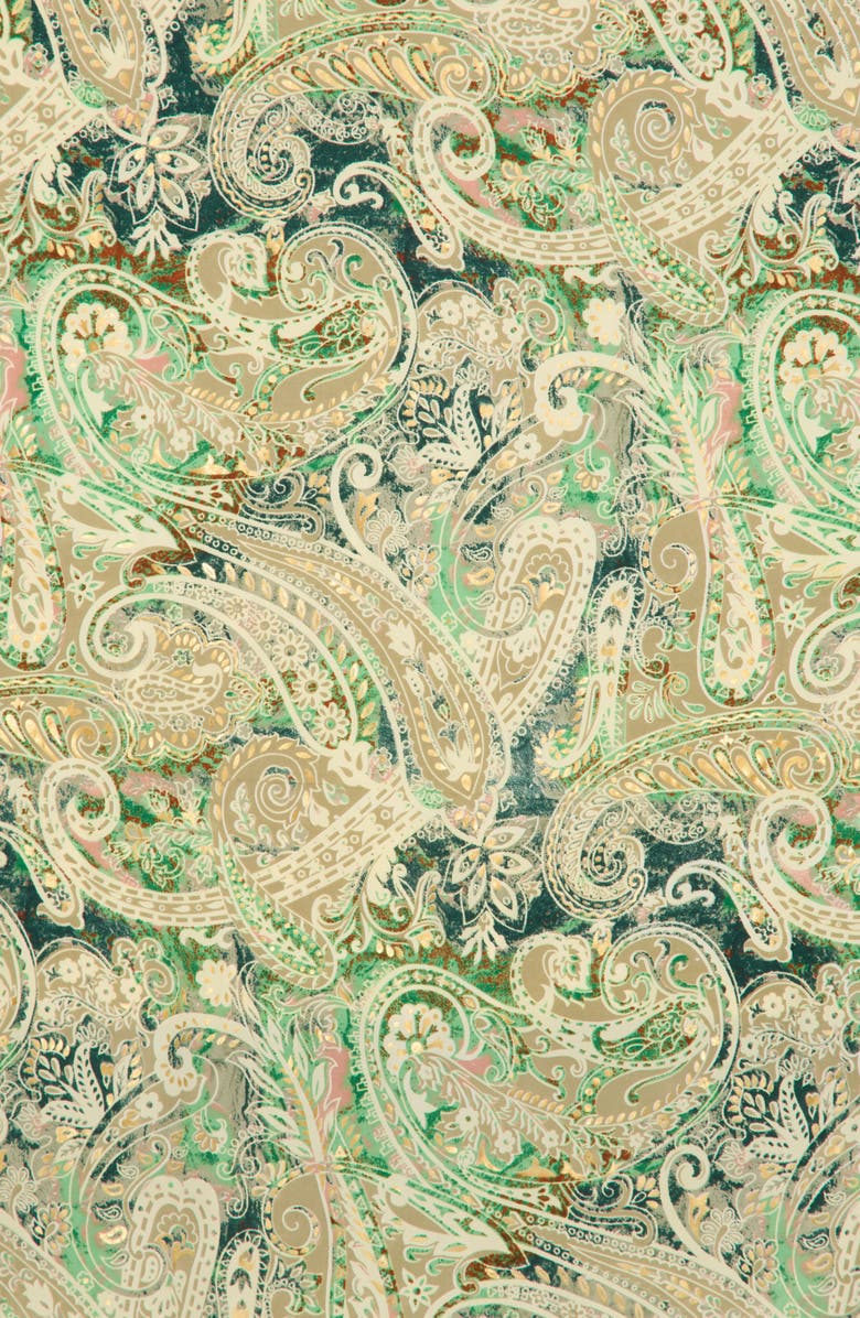 La Fiorentina Paisley Cover-Up Pareo, Alternate, color, Green