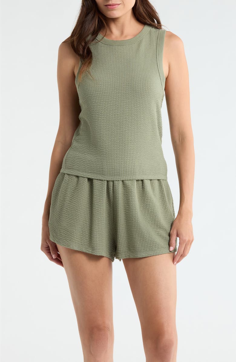 Lunya Stretch Organic Cotton Seersucker Lounge Tank, Main, color, Fresh Herb
