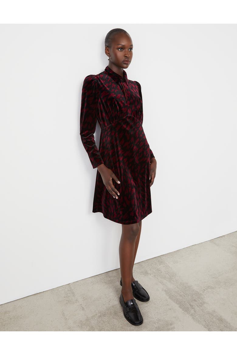 Capri Animal Print Knee Length Dress, Alternate, color, Burgundy Animal