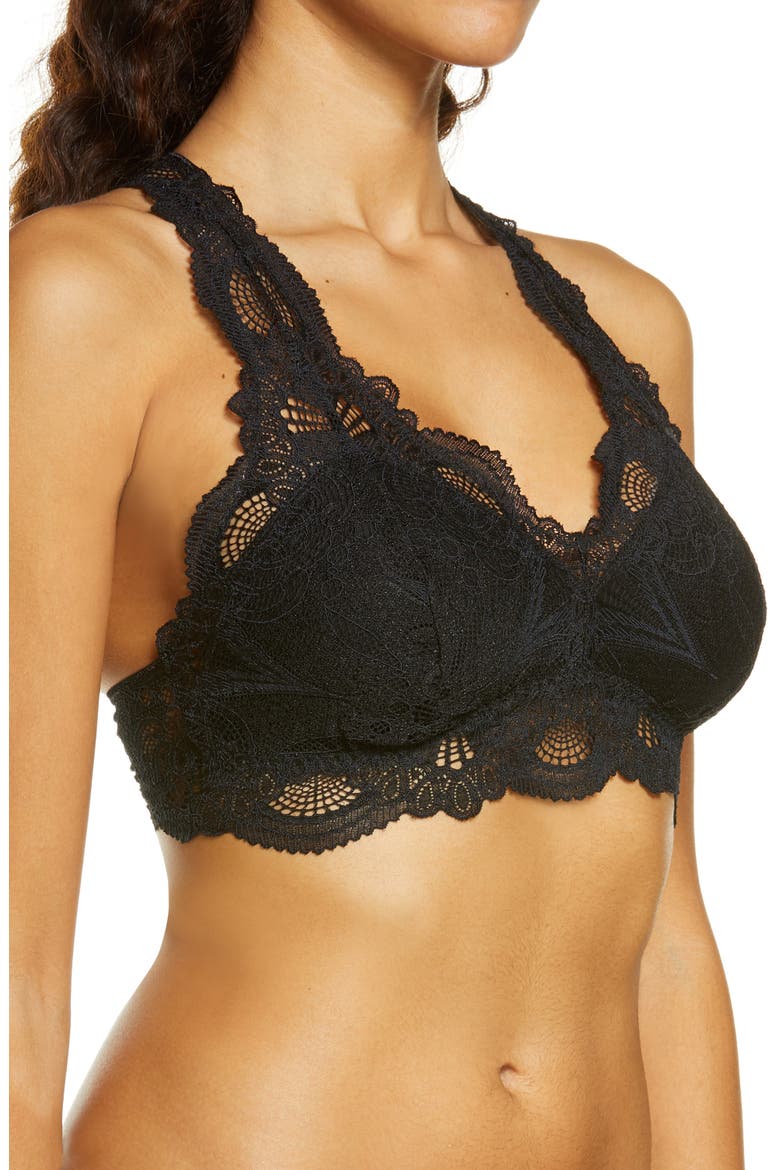 Belle Époque Lace T-Back Bralette, Alternate, color, BLACK