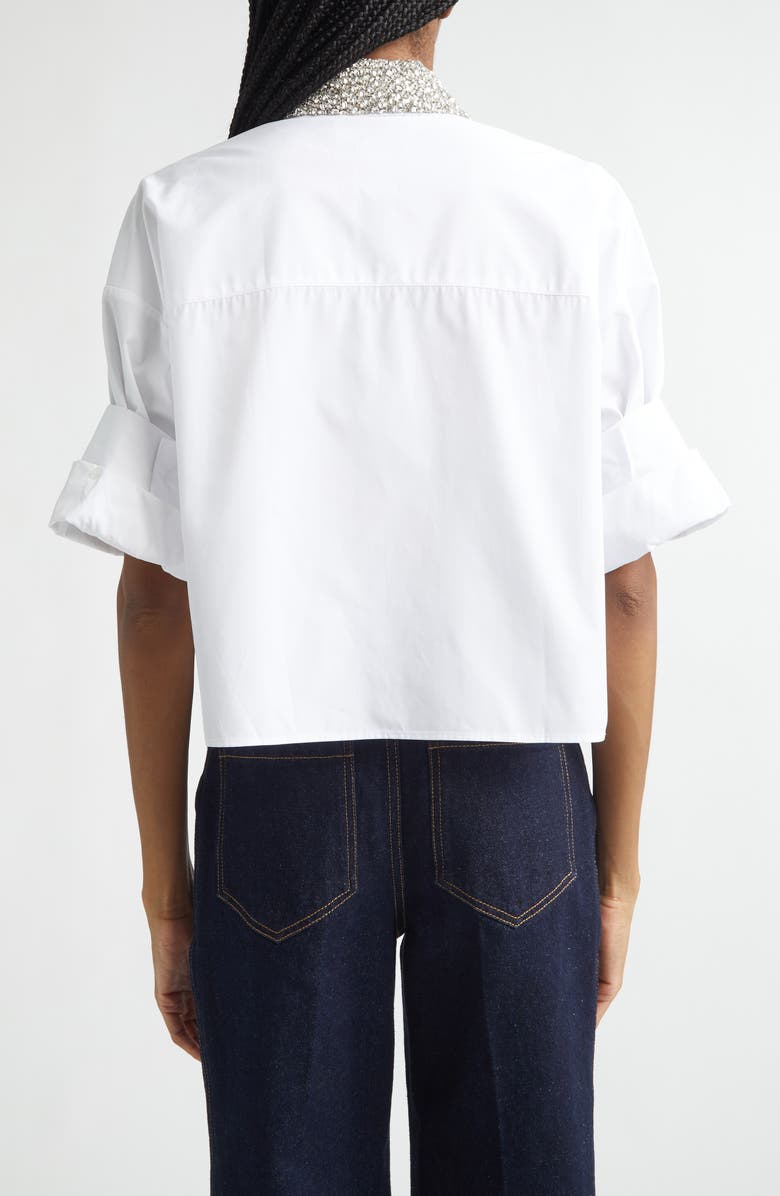 TWP Next Ex Crystal Collar Cotton Shirt, Alternate, color, White