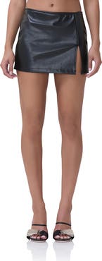 AFRM Olivia Faux Leather Miniskirt