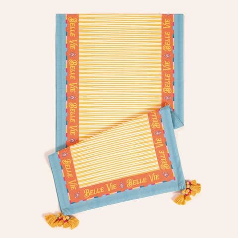 Nilufer's Digital Printed Tasseled Table Artisan