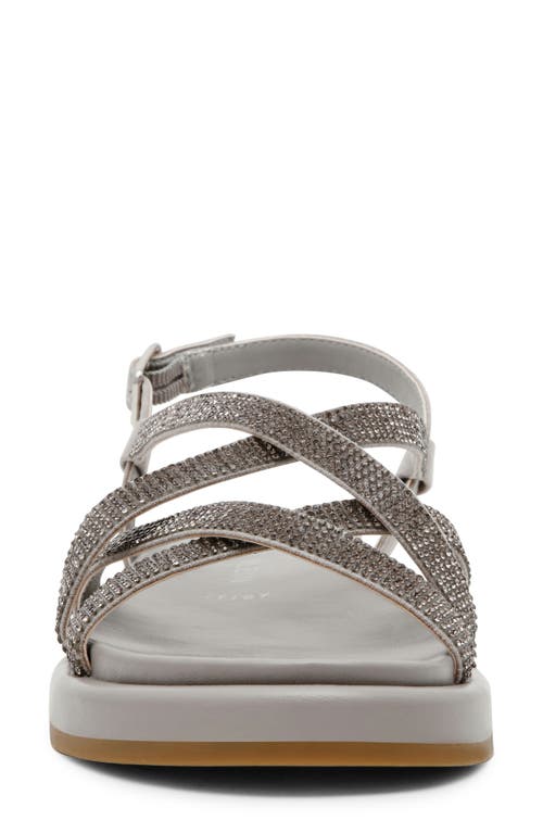 Anne Klein Esmeralda Strappy Sandal In Grey Microsuede