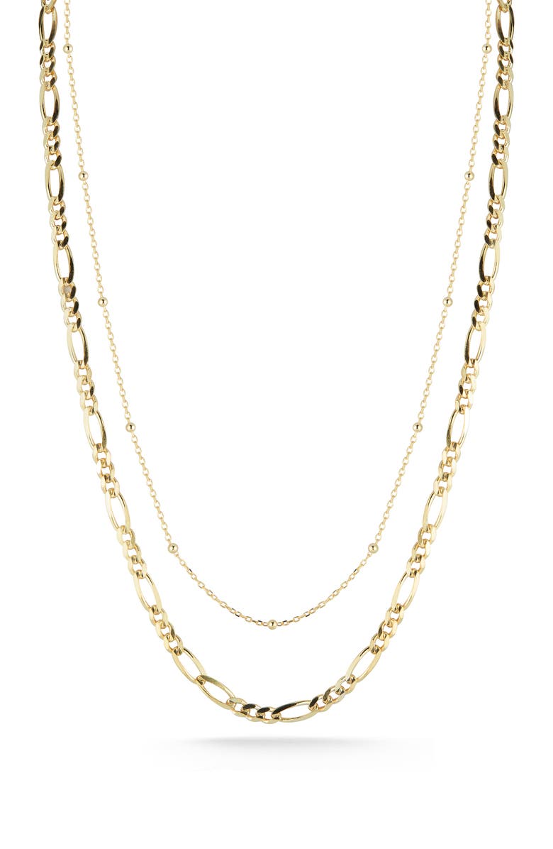 GLAZE JEWELRY Double Layer Chain Necklace, Main, color, Gold