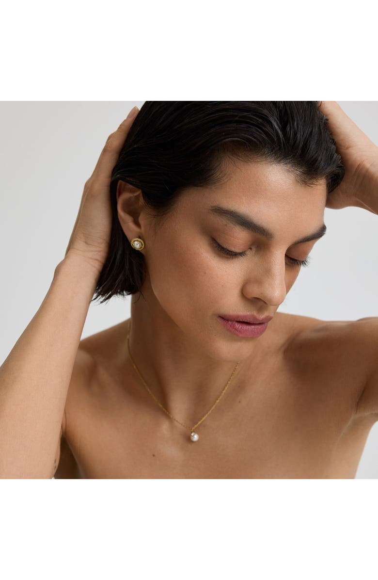 D.LOUISE Imitation Pearl Stud Earrings, Alternate, color, Gold
