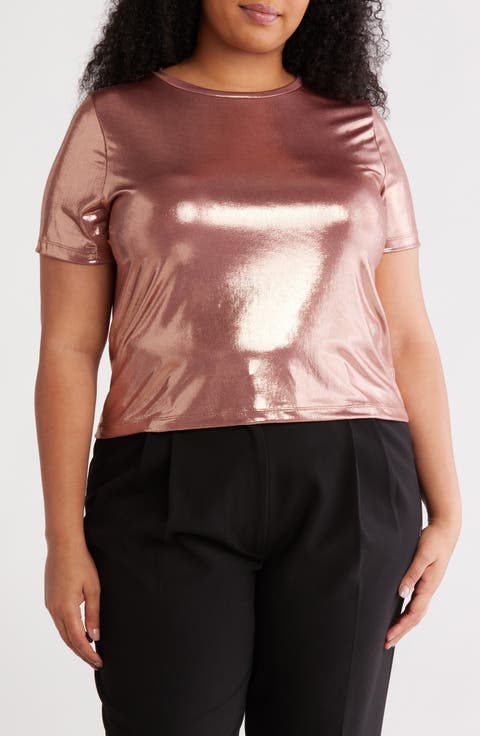 Metallic Crewneck T-Shirt (Plus)