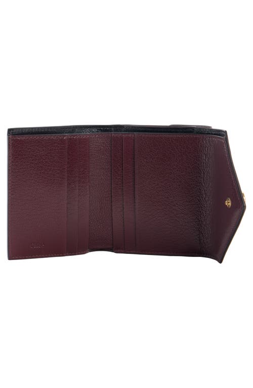 Chloé Leather Envelope Trifold Wallet In Burgundy