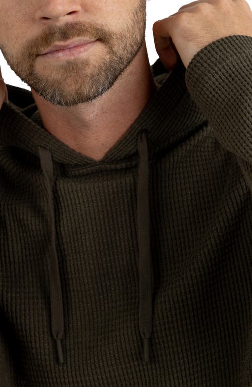 Rainforest Cabin Waffle Knit Hoodie In Green