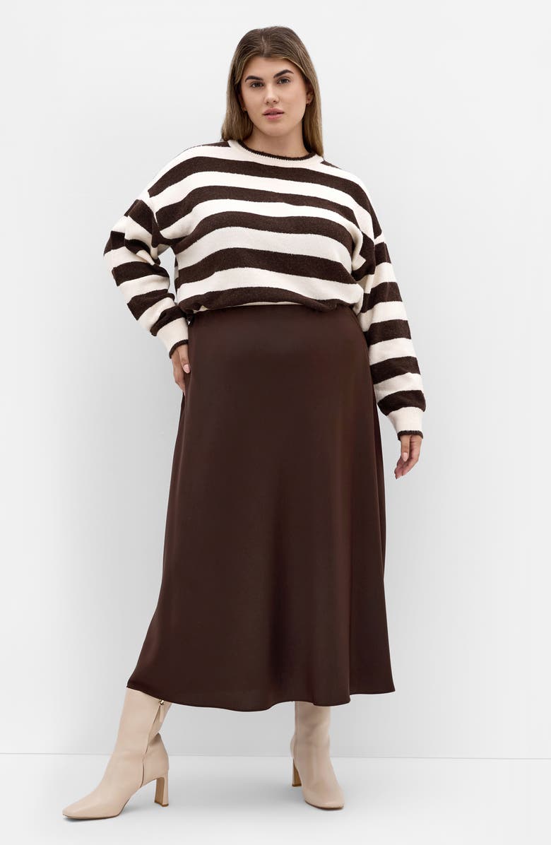 City Chic Miranda Midi Skirt, Alternate, color, Truffle