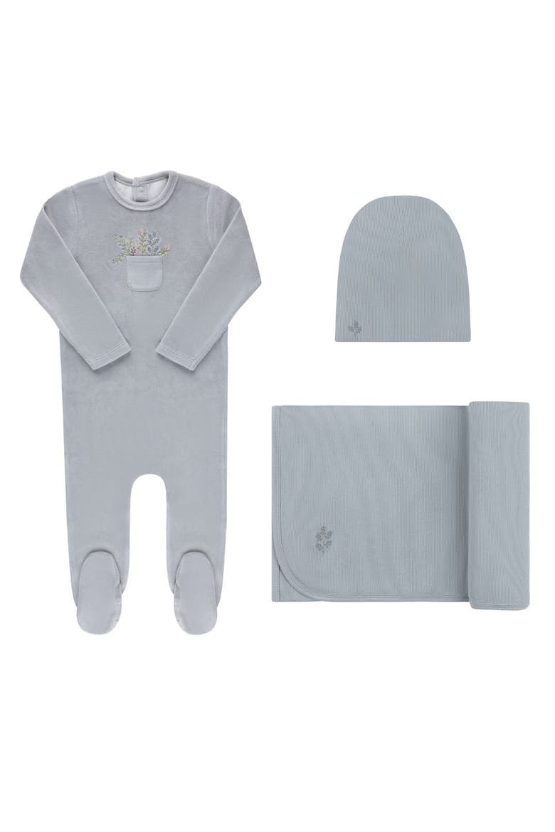 Velour Pocket Full of Flowers Collection - Take Me Home Set, Main, color, Blue