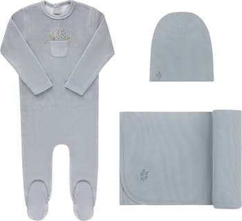 Ely's & Co Rib Cotton Pocket Full Of Flowers 3PC Layette Set - Flowers/Ivory Ely's & Co Rib Cotton Pocket Full Of Flowers 3PC Layette Set - Flowers/Ivory
