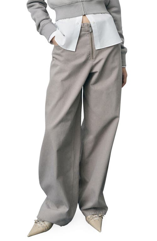 Mango Hunter Wide Leg Jeans In Grey