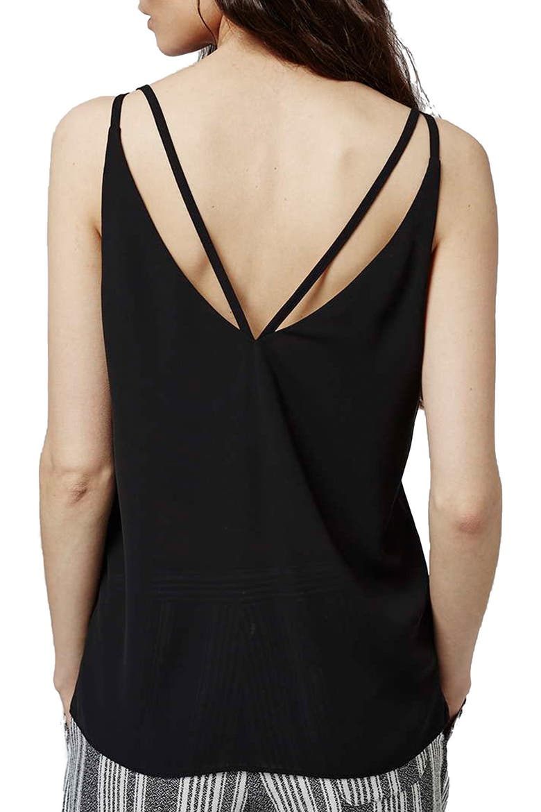 Double Strap V-Back Camisole, Alternate, color, BLACK