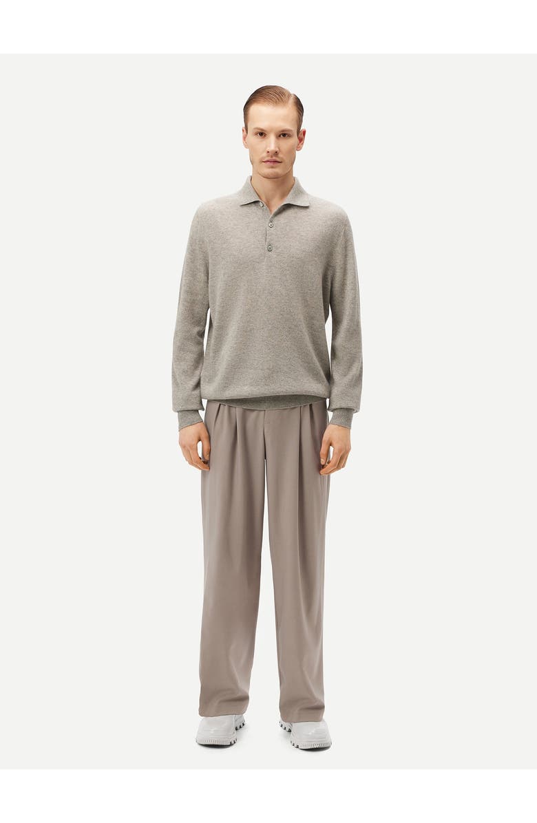 GOBI Mongolian Cashmere Essential Cashmere Polo Sweater, Alternate, color, Dawn Blue