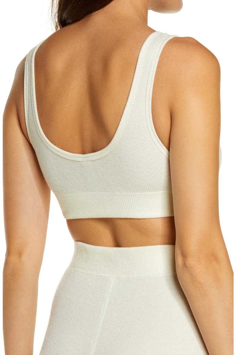 Waffle Scoop Bralette, Alternate, color, BONE