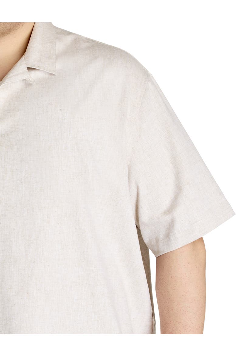 Big & Tall Linen-Blend Sport Shirt, Alternate, color, NATURAL LINEN