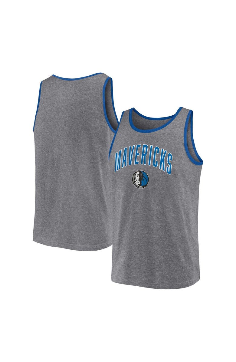 FANATICS Men's Fanatics Branded Heather Gray Dallas Mavericks Primary Logo Tank Top, Alternate, color, 