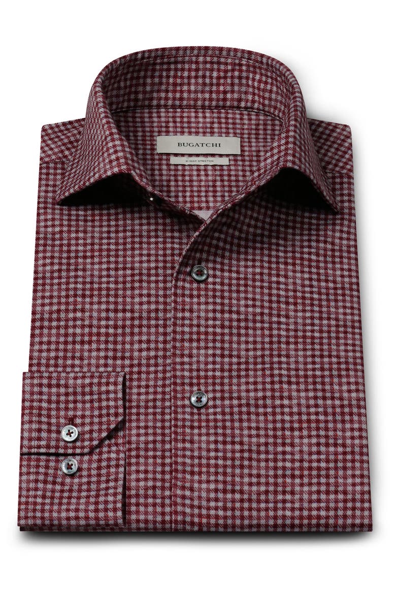Devon OoohCotton® Grid Button-Up Shirt, Main, color, BURGUNDY