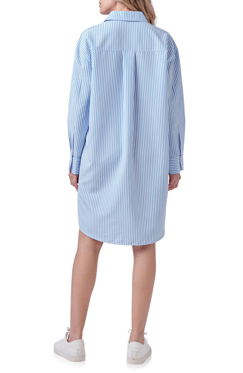 English Factory Stripe Long Sleeve Shirtdress, Alternate, color, 
