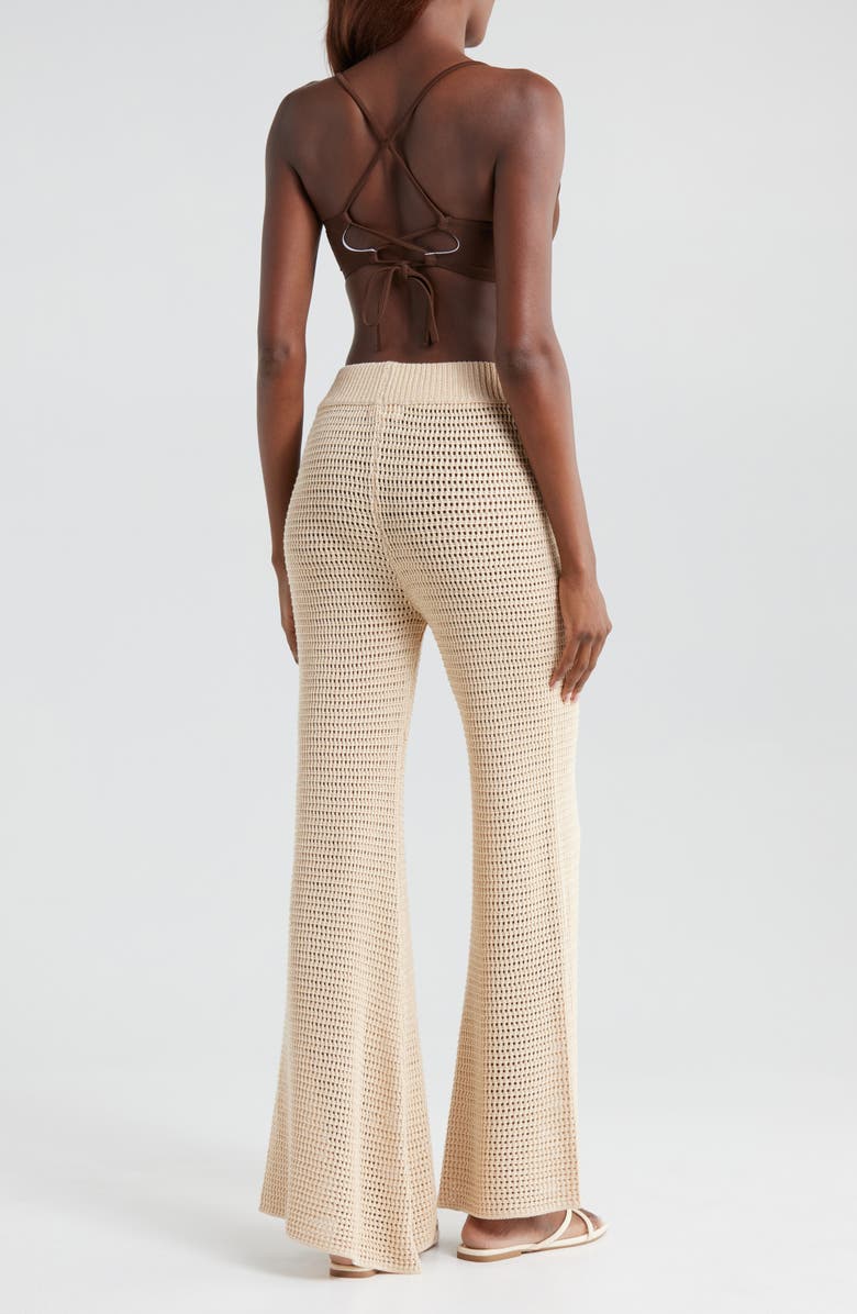 Elan Open Knit Cover-Up Pants, Alternate, color, Natural